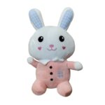 Ultra-Soft Cuddle Bunny Plush Toy with Plaid Accents and Heart Cheeks