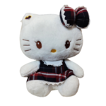 Cute Kitty Plush Soft Toy in Checkered Dress
