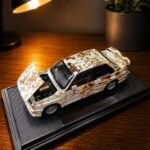 Vintage Weathered Die-Cast Model Car with Display Base – Collectible Car Miniature