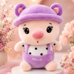 Cute Purple Piggy Plush – Sweet, Soft & Adorable