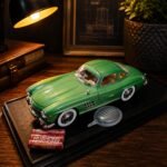 Classic Green Vintage Die-Cast Model Car with Premium Display Base