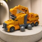 Construction Excavator Truck Toy with Moving Crane Arm & Play Balls