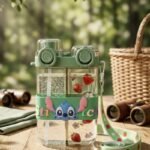 Cute Stitch Dual Chamber Water Bottle with Shoulder Strap