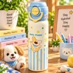 Cute Hello Puppy Kids Water Bottle with Carry Handle