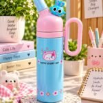 Cute Happy Every Day Kids Water Bottle with Large Carry Handle