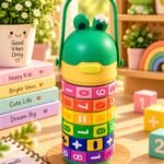 Colorful Frog Kids Water Bottle | Fun Educational Number Design
