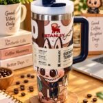40oz Cartoon Print Quencher Tumbler with Handle | Large Capacity Travel Mug