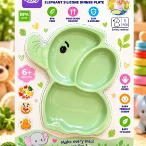 Cute Elephant Silicone Baby Dinner Plate – BPA Free | 6+ Months