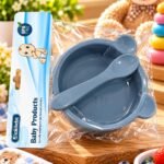 Cute Baby Feeding Bowl with Spoon – BPA Free | Blue