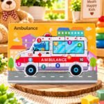 Kids Wooden Ambulance Number Puzzle – 1 to 10 Educational Jigsaw Board