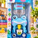 Cute Frog Mini Water Dispenser Toy for Kids – Blue Cartoon Drinking Water Machine with Cup