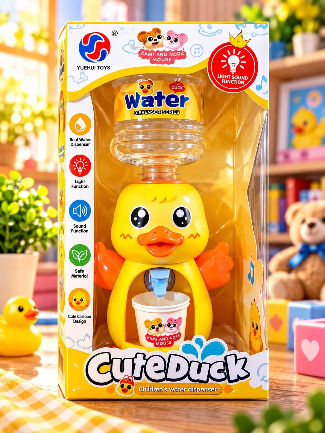 Cute Frog Mini Water Dispenser Toy for Kids – Blue Cartoon Drinking Water Machine with Cup