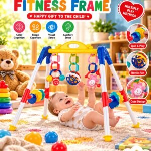 Baby Fitness Frame Play Gym – Musical Rattle & Hanging Toys | Newborn Developmental Activity Gym | 0+ Months